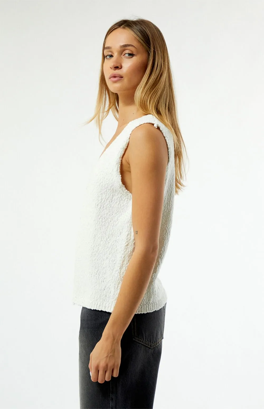 Rhythm Adele Longline Knit Vest - Cream sold by Sun Diego Boardshops product image thumbnail 2