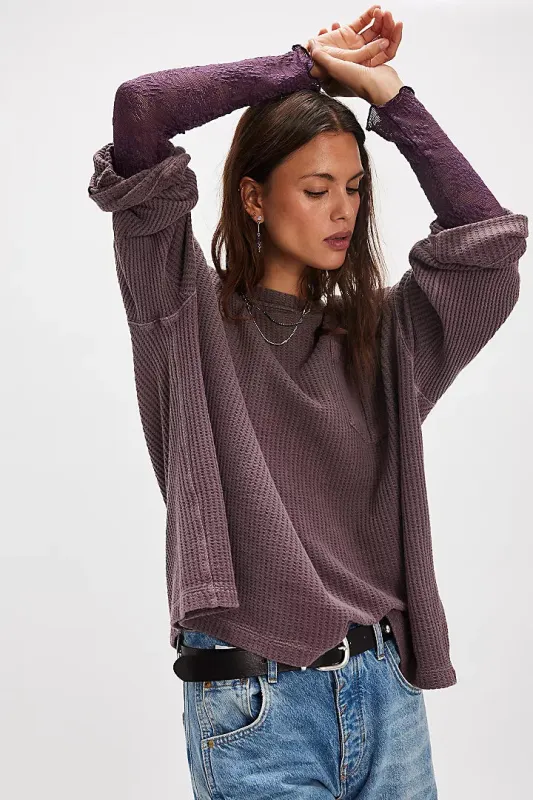 Free People We The Free Dawson Pocket Thermal - Chocolate Grape sold by Sun Diego Boardshops