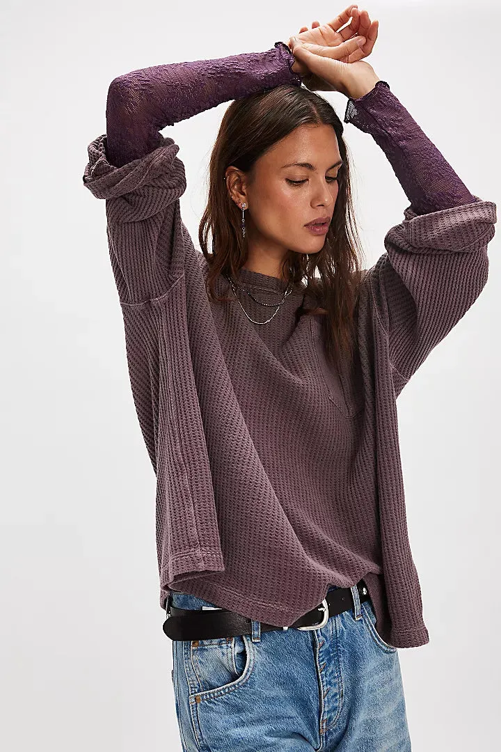 Free People We The Free Dawson Pocket Thermal - Chocolate Grape sold by Sun Diego Boardshops