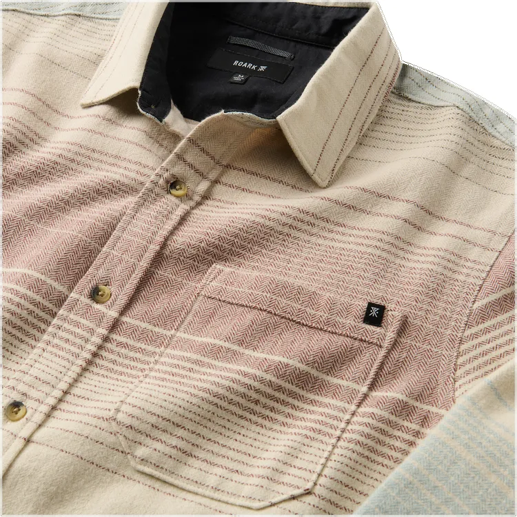 Roark Crossroads Organic Cotton Flannel - Fossil Stripe sold by Sun Diego Boardshops product image thumbnail 4