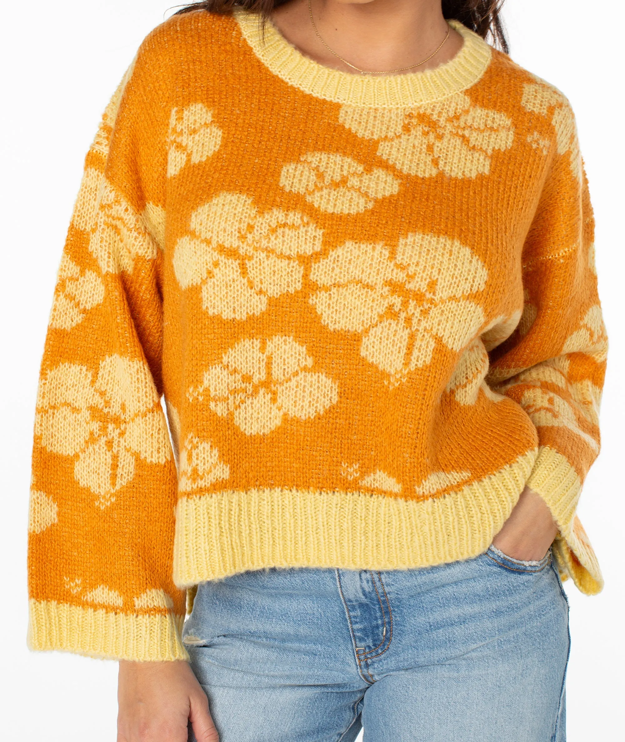 Roxy Flora Sweater - Golden Ochre Ngo sold by Sun Diego Boardshops product image thumbnail 4