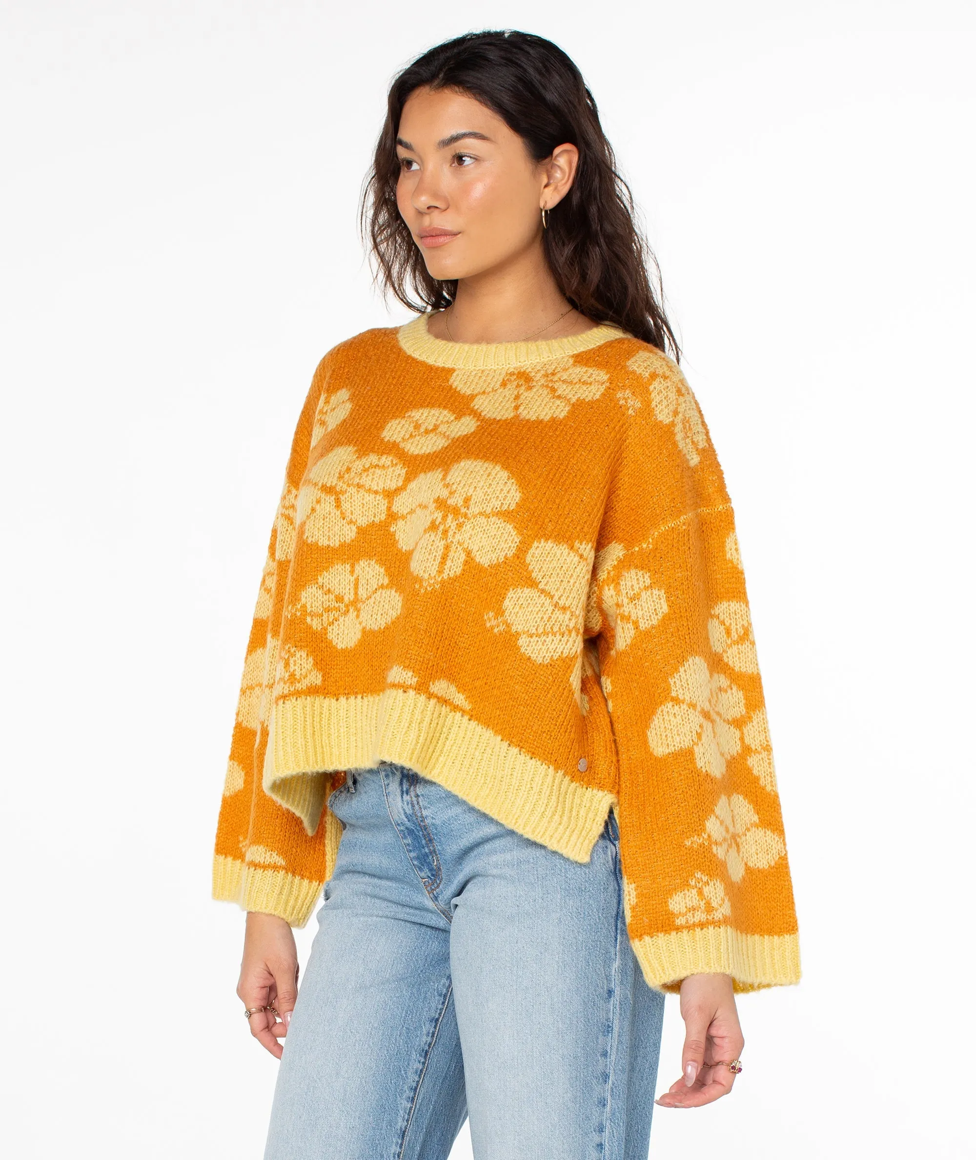 Roxy Flora Sweater - Golden Ochre Ngo sold by Sun Diego Boardshops product image thumbnail 2