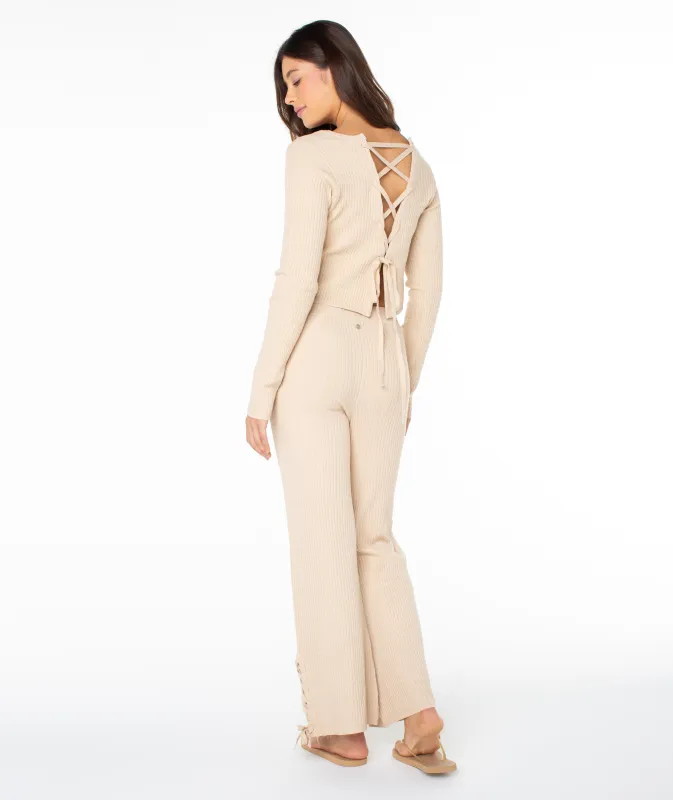 Roxy Pipe Dream Sweater - Parchment Solid sold by Sun Diego Boardshops