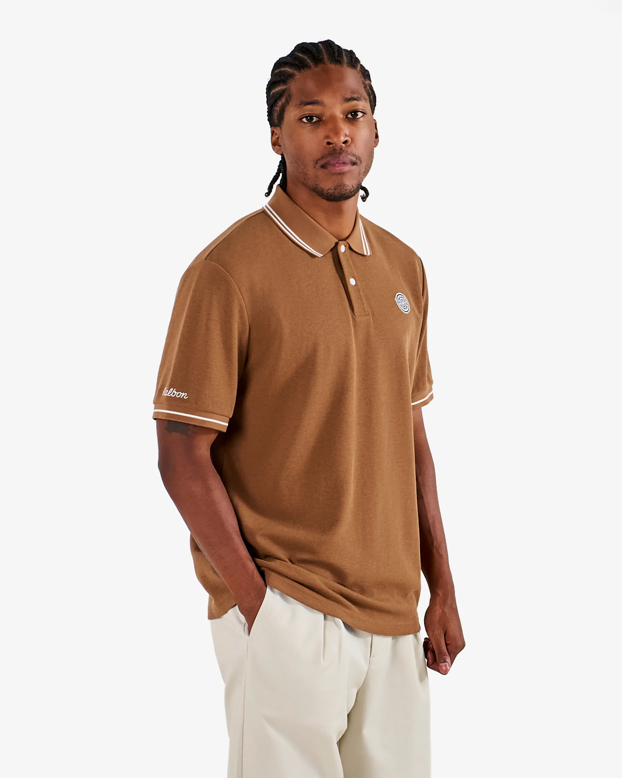 Malbon Fairway Applique Pique Polo - British Tan sold by Sun Diego Boardshops product image thumbnail 3