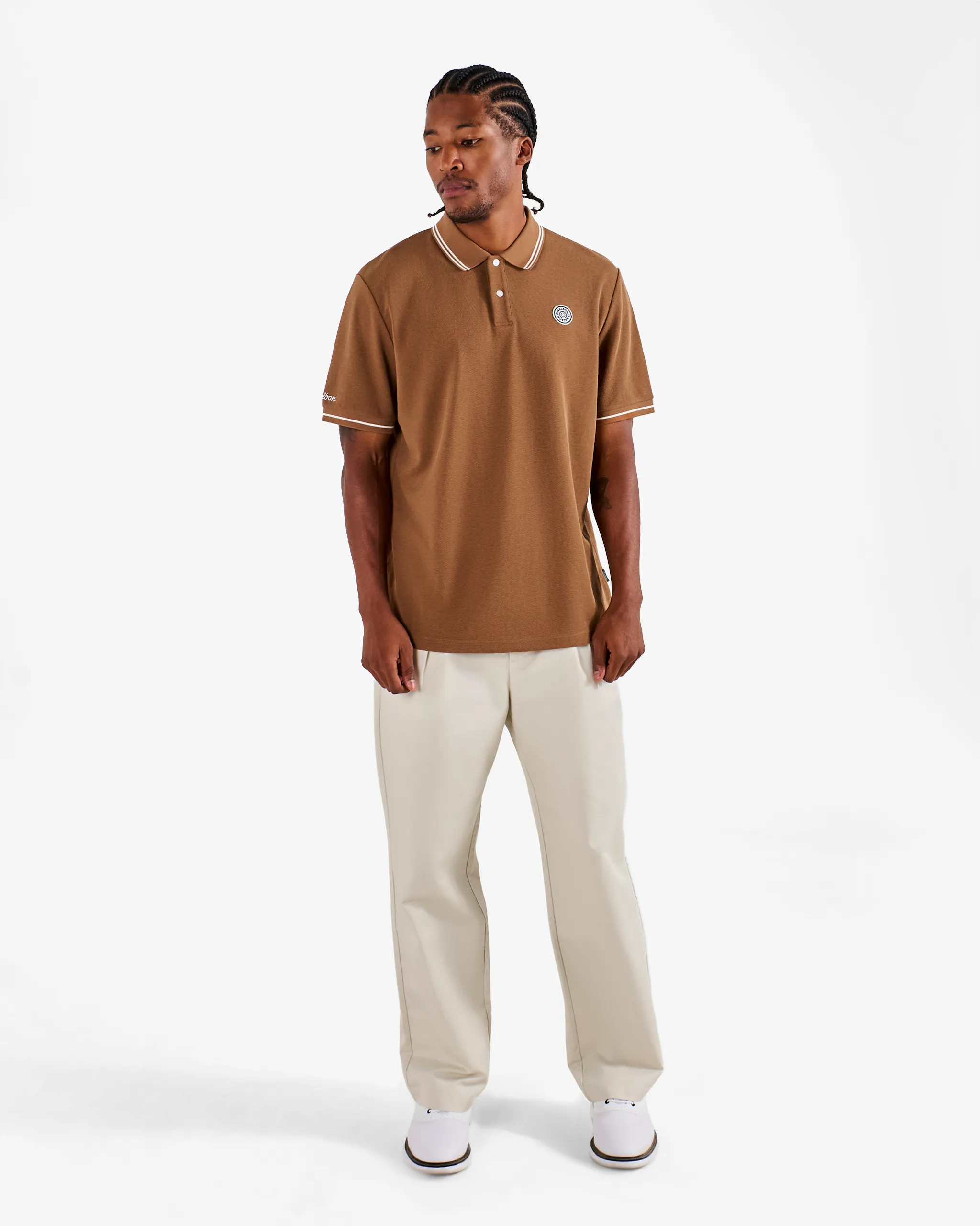 Malbon Fairway Applique Pique Polo - British Tan sold by Sun Diego Boardshops product image thumbnail 2