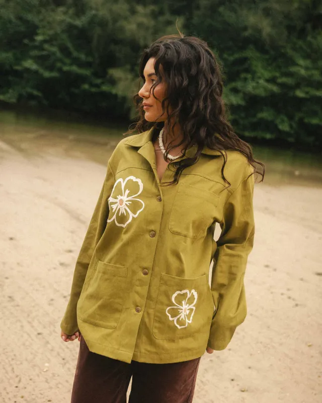 Billabong Floral Fields Shacket - Moss sold by Sun Diego Boardshops