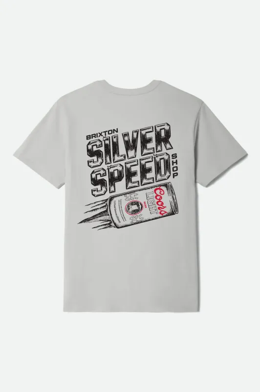 Brixton Coors Light Silver Speed Standard T-Shirt - Silver sold by Sun Diego Boardshops