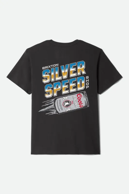 Brixton Coors Light Silver Speed Standard T-Shirt - Black sold by Sun Diego Boardshops