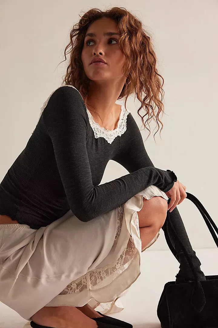 Free People Oh My Darling Long Sleeve - Black Combo sold by Sun Diego Boardshops product image thumbnail 2