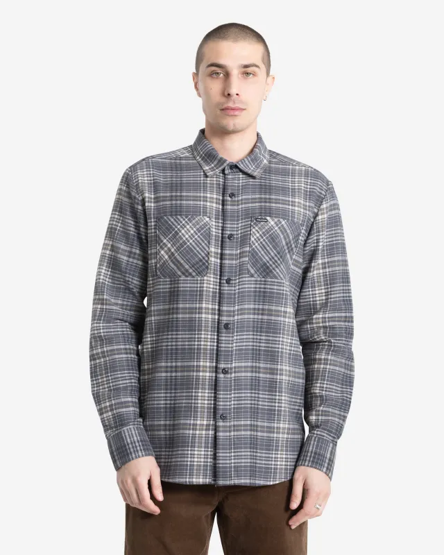 Volcom Netastone Flannel Long Sleeve Shirt - Asphalt Black sold by Sun Diego Boardshops