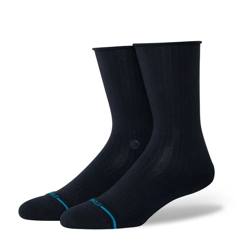 Stance Rolled Crew Light Cushion Socks - Black sold by Sun Diego Boardshops