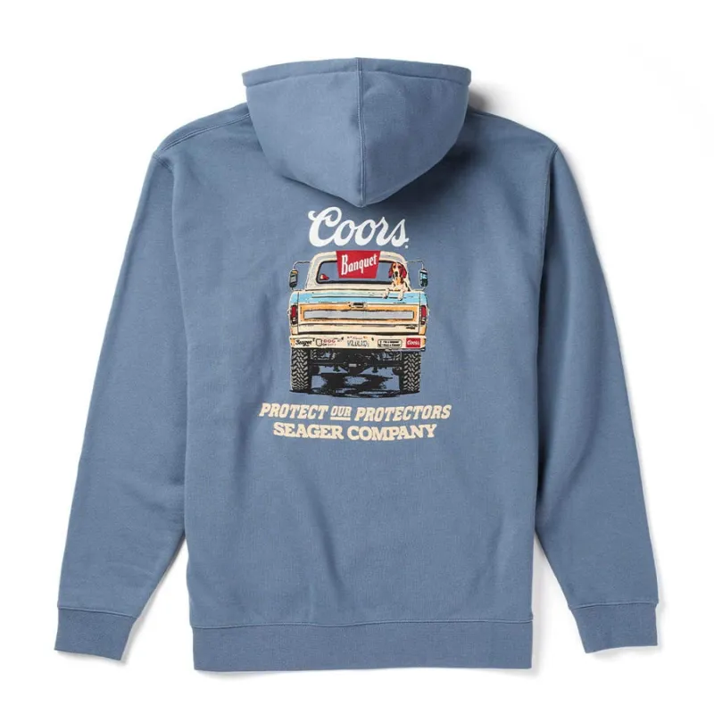 Seager Seager X Coors Banquet Bumper Hoodie - Blue made by Sun Diego Boardshops