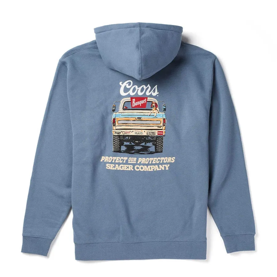 Seager Seager X Coors Banquet Bumper Hoodie - Blue sold by Sun Diego Boardshops