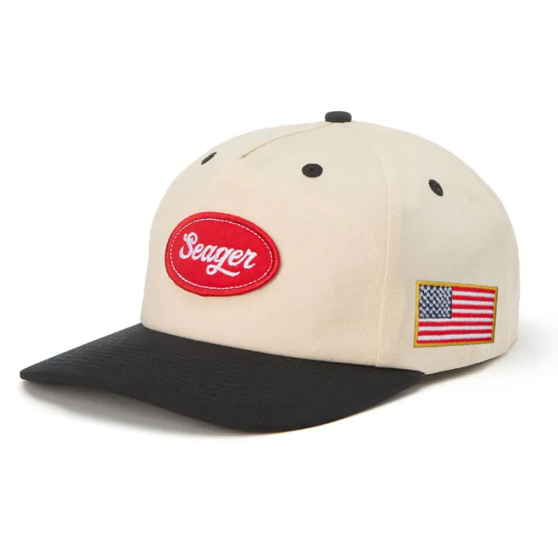 Seager Americana Snapback - Cream/ Black made by Seager