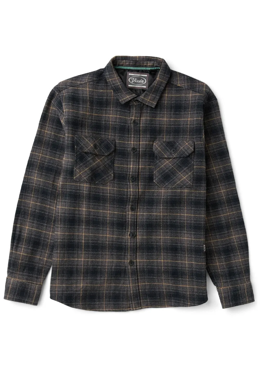 Vissla Creators Heavy Days Eco Long Sleeve Flannel - Black sold by Sun Diego Boardshops
