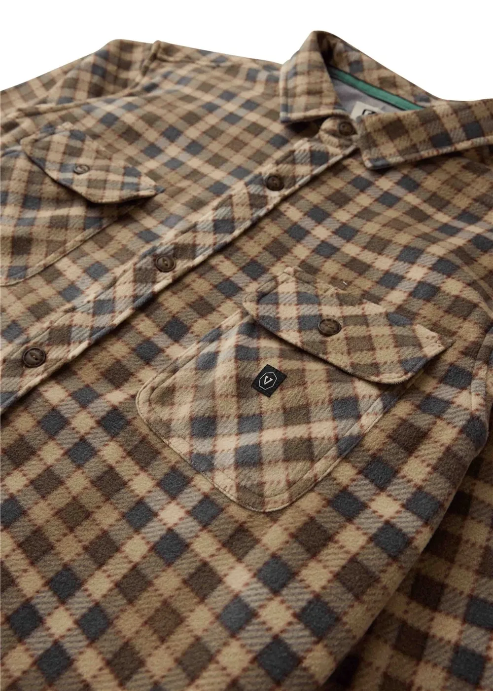 Vissla Eco-Zy Long Sleeve Polar Flannel - Light Khaki sold by Sun Diego Boardshops product image thumbnail 3