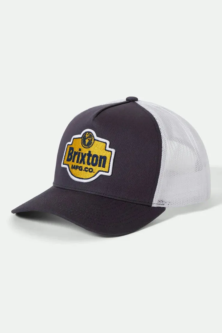 Brixton Genuine Quality Netplus Trucker Hat - Mood Indigo/White sold by Sun Diego Boardshops