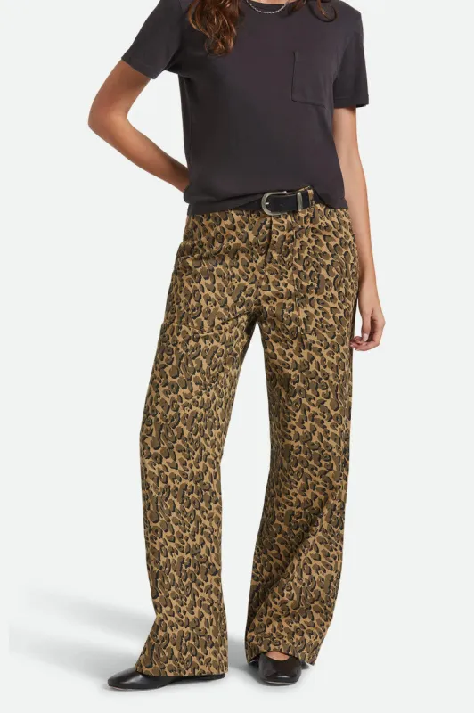Brixton Jane Utility Wide Leg Pant - Brown Cheetah sold by Sun Diego Boardshops