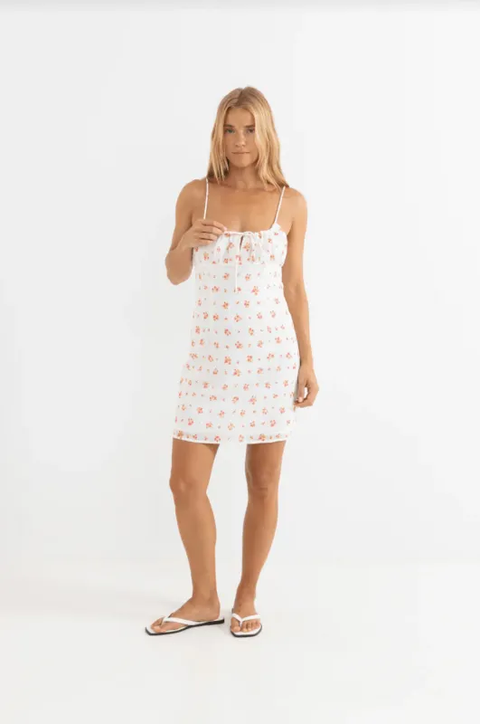 Rhythm Rosie Floral Mini Dress - White sold by Sun Diego Boardshops