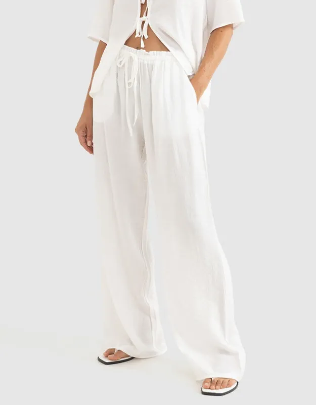 Rhythm Airlie Beach Pant - White sold by Sun Diego Boardshops