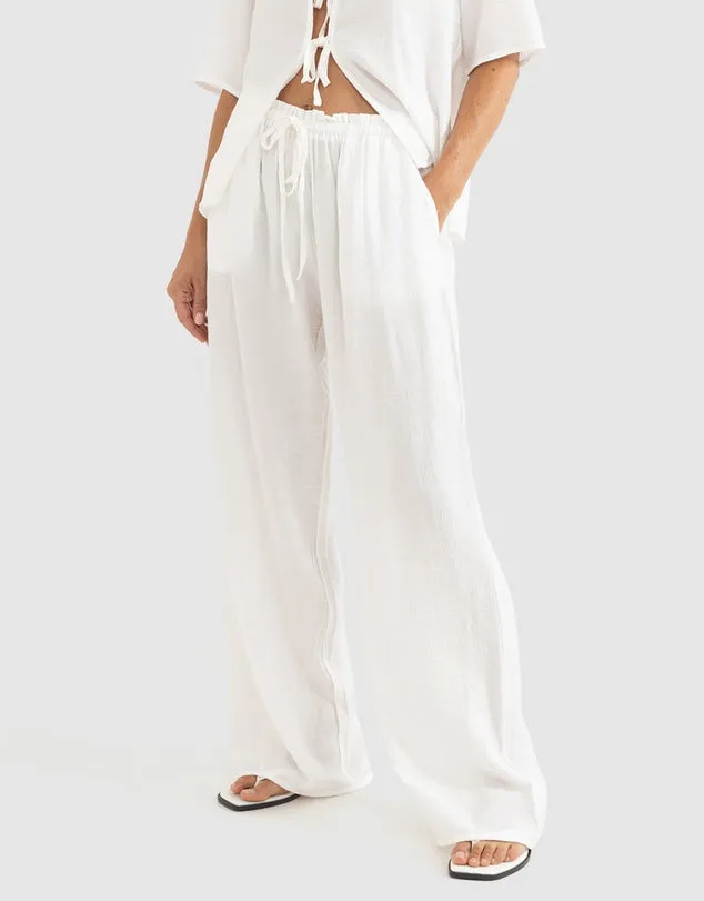 Rhythm Airlie Beach Pant - White sold by Sun Diego Boardshops
