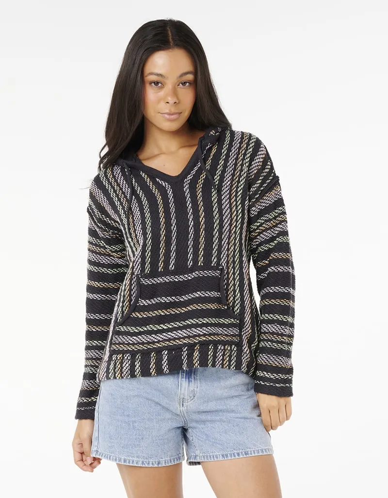 Rip Curl Revival Knit Poncho - Washed Black 8264 sold by Sun Diego Boardshops