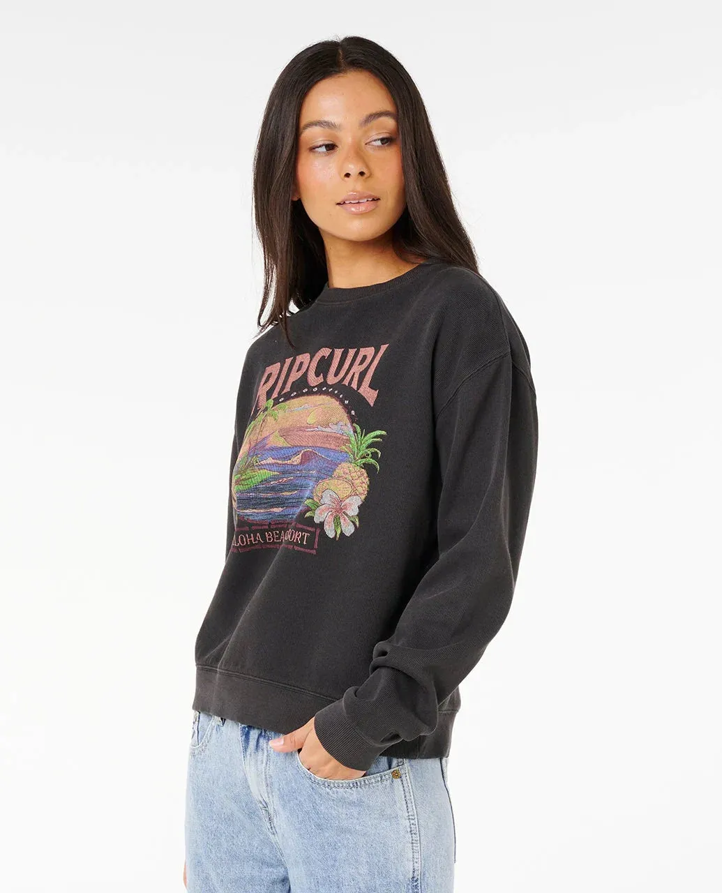 Rip Curl Sunset Relaxed Crew - Washed Black 8264 sold by Sun Diego Boardshops product image thumbnail 2