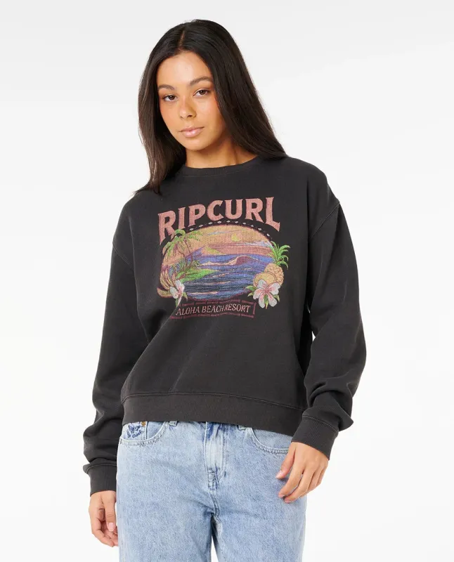 Rip Curl Sunset Relaxed Crew - Washed Black 8264 made by Ripcurl