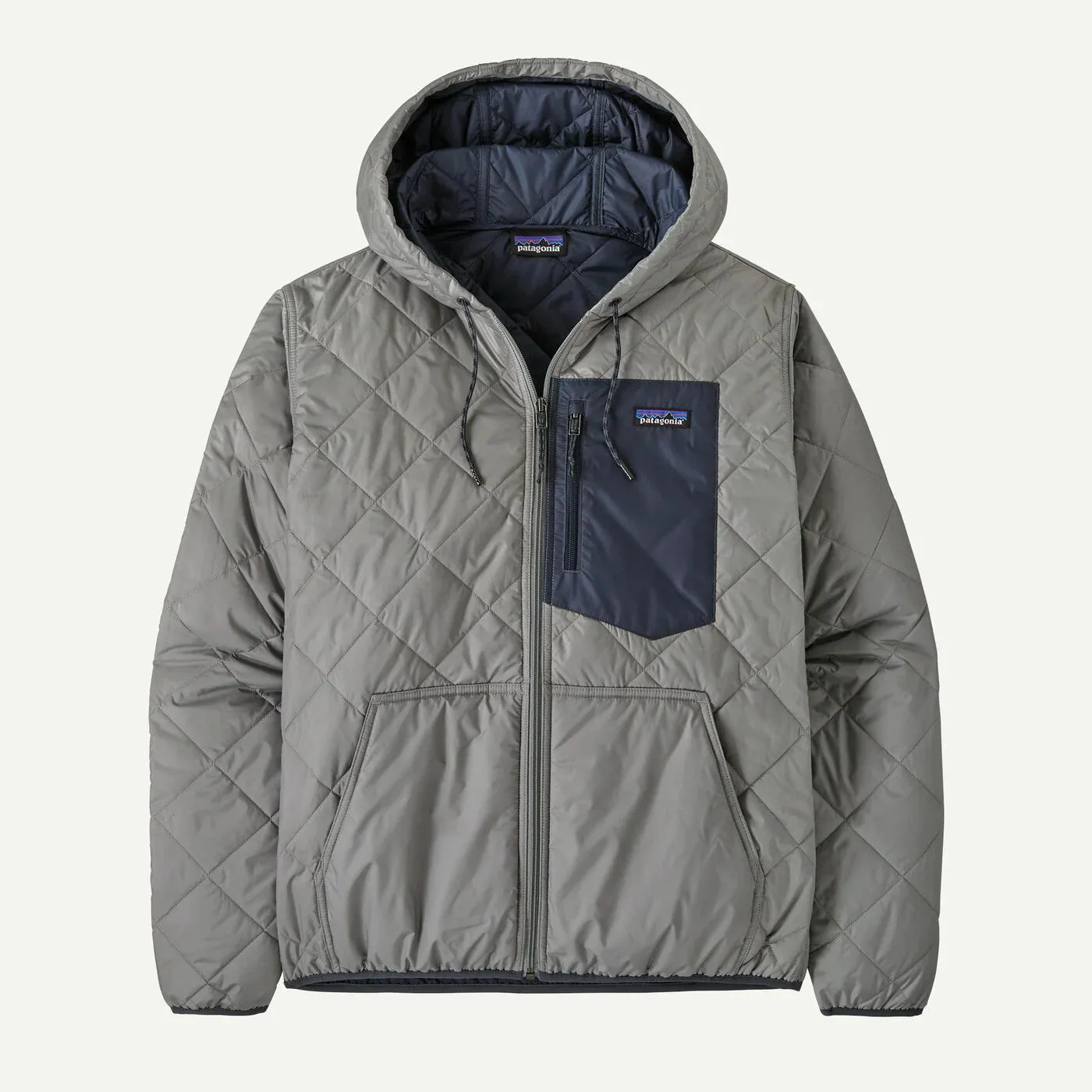 Patagonia Diamond Quilted Bomber Hoody - Forever Grey sold by Sun Diego Boardshops