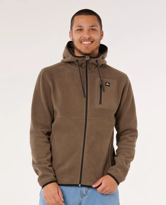 Rip Curl Departed Polar Fleece Zip Through Jacket - Rock sold by Sun Diego Boardshops