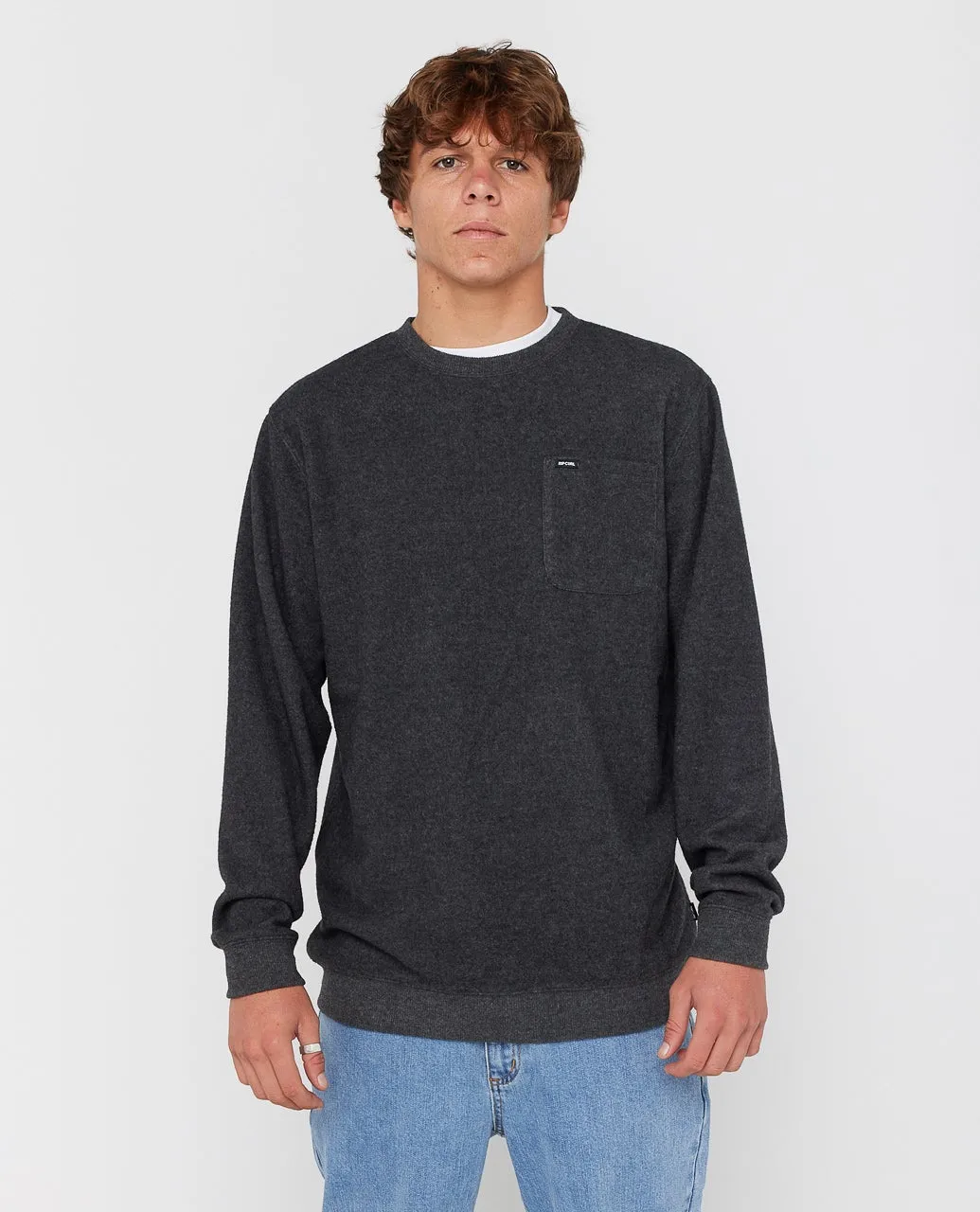 Rip Curl Grid Crew - Black Marle sold by Sun Diego Boardshops