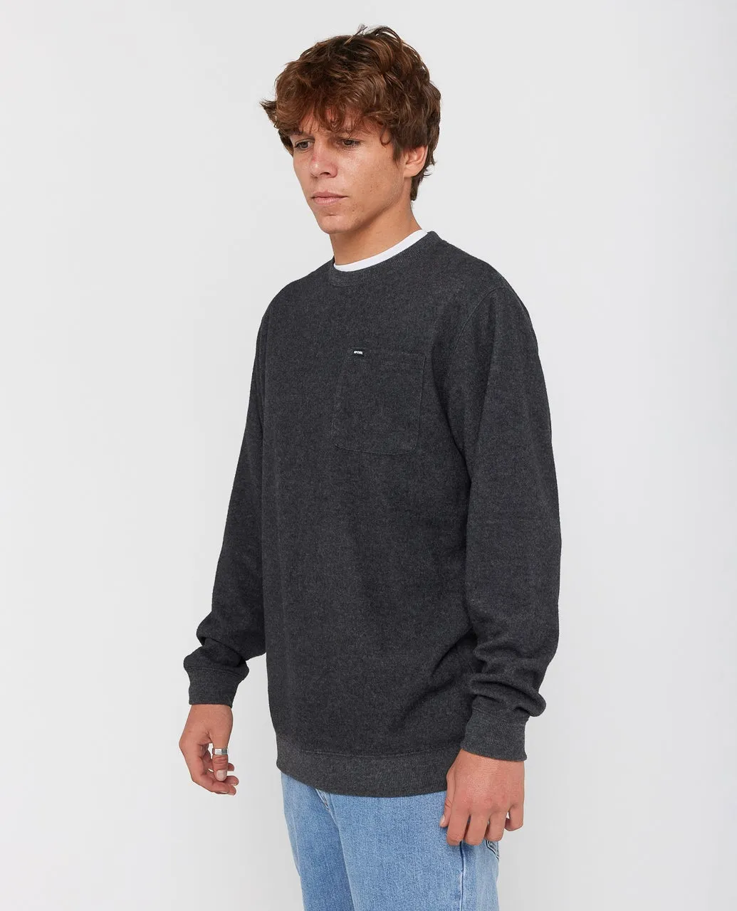 Rip Curl Grid Crew - Black Marle sold by Sun Diego Boardshops product image thumbnail 2