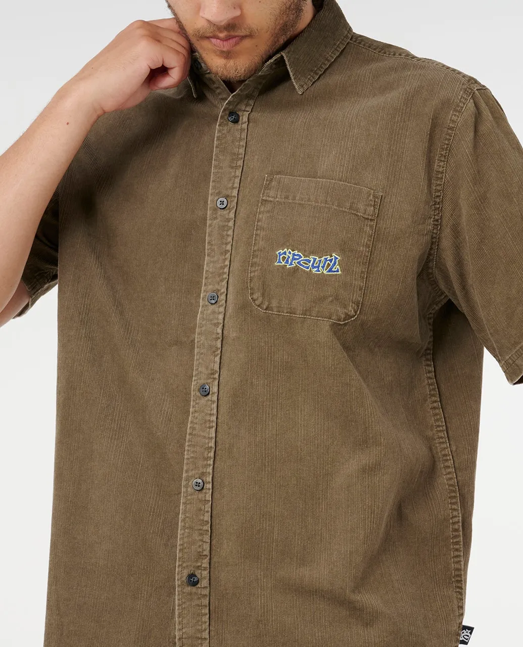 Rip Curl Raw Energy Cord Short Sleeve Shirt - Rock sold by Sun Diego Boardshops product image thumbnail 4