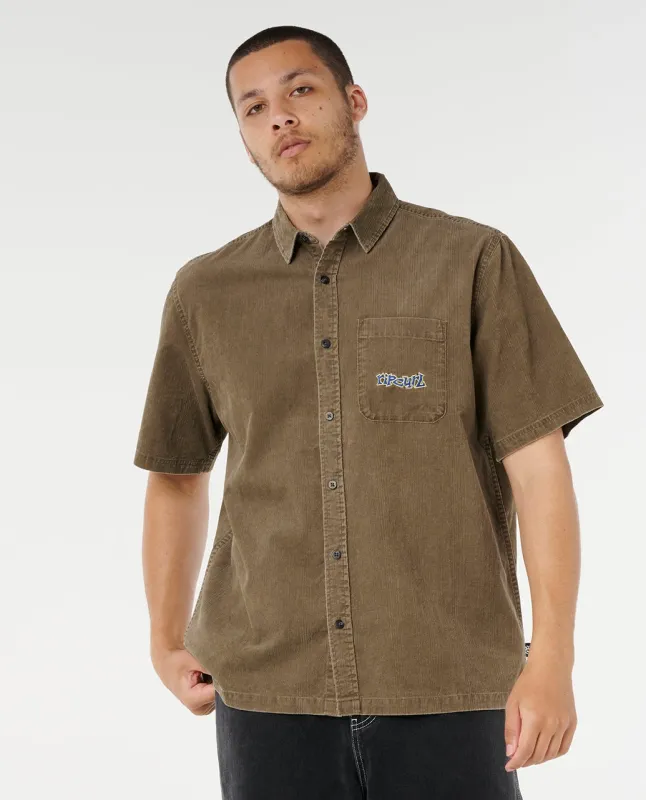 Rip Curl Raw Energy Cord Short Sleeve Shirt - Rock made by Ripcurl