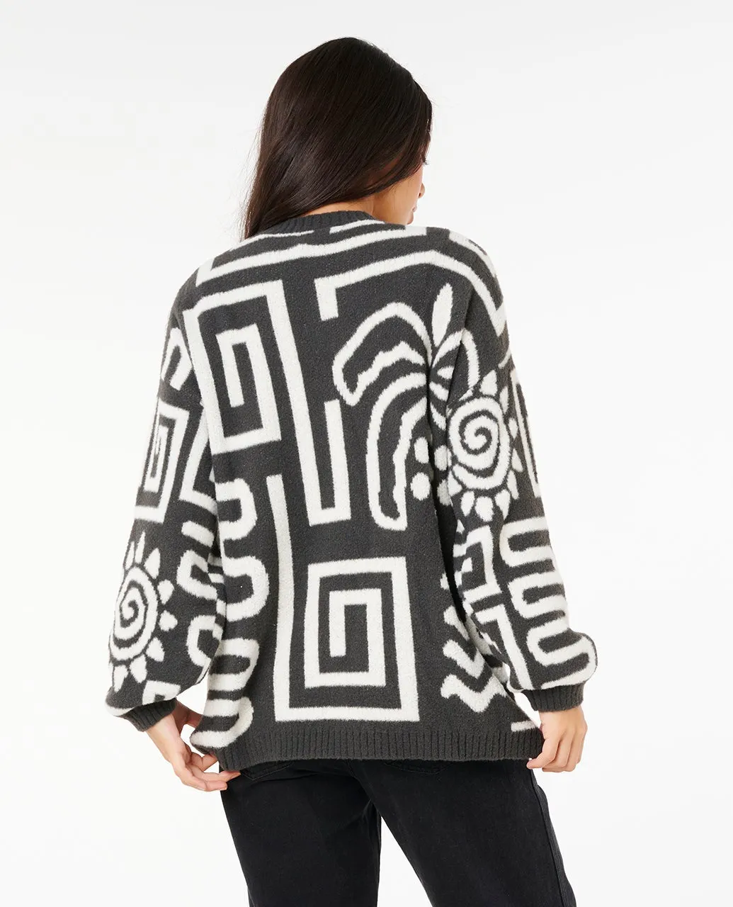 Rip Curl Sunset Luau Knit Crew Fleece - Black/Off White 0375 sold by Sun Diego Boardshops product image thumbnail 3