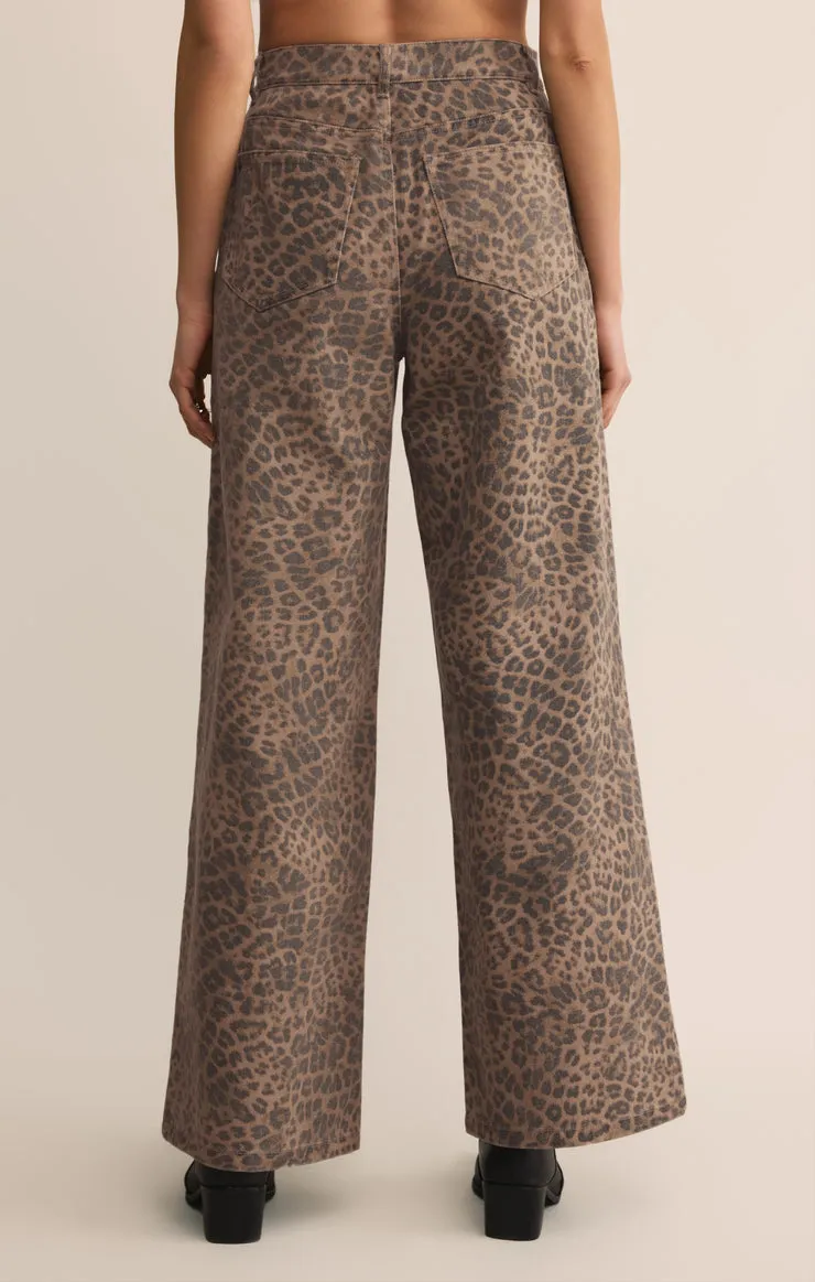 Z-Supply Marli Denim Leopard Pant - Desert Tan sold by Sun Diego Boardshops product image thumbnail 2