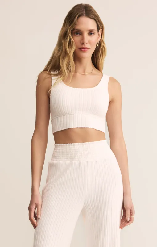 Z-Supply Zoe Silky Rib Tank Bra - Vanilla Ice sold by Sun Diego Boardshops