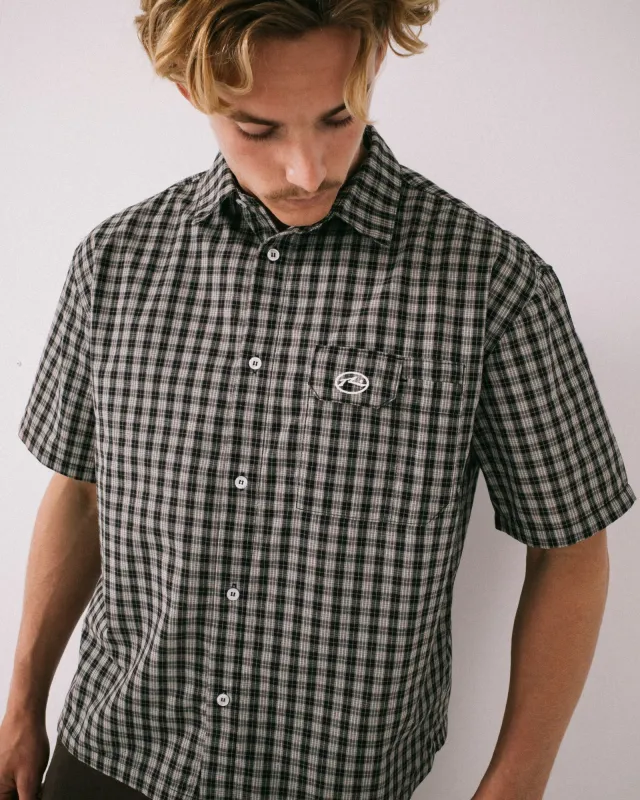 Rusty Check 1 Check 2 Short Sleeve Shirt - Black sold by Sun Diego Boardshops