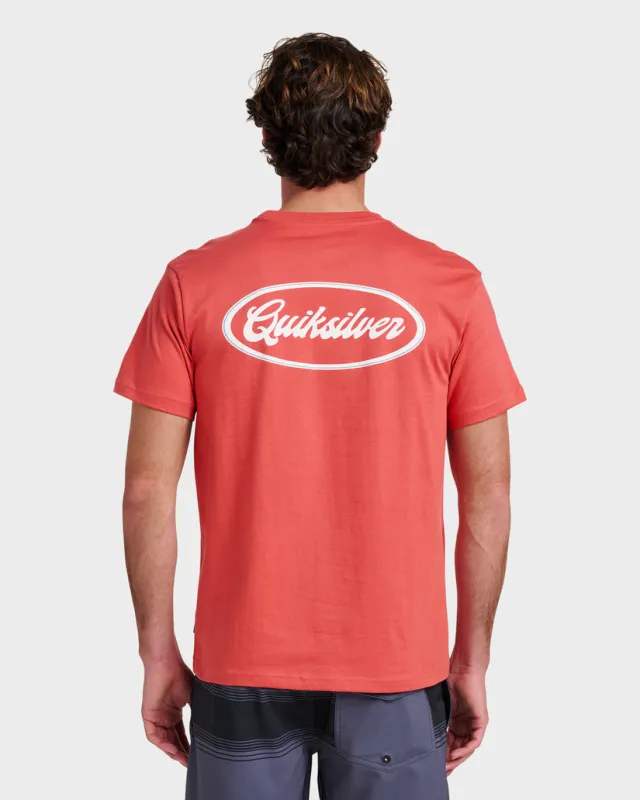 Quiksilver Mechanics Script Classic T-Shirt - Mineral Red Mrr sold by Sun Diego Boardshops