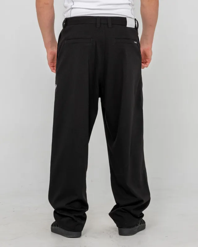 Rusty Double-O Baggy Pleated Pant - Black sold by Sun Diego Boardshops