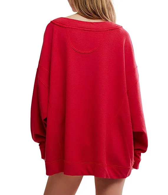 Free People Staycation Long Sleeve Pullover - Deep Cherry sold by Sun Diego Boardshops product image thumbnail 2