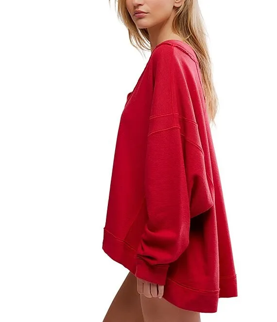 Free People Staycation Long Sleeve Pullover - Deep Cherry sold by Sun Diego Boardshops product image thumbnail 3