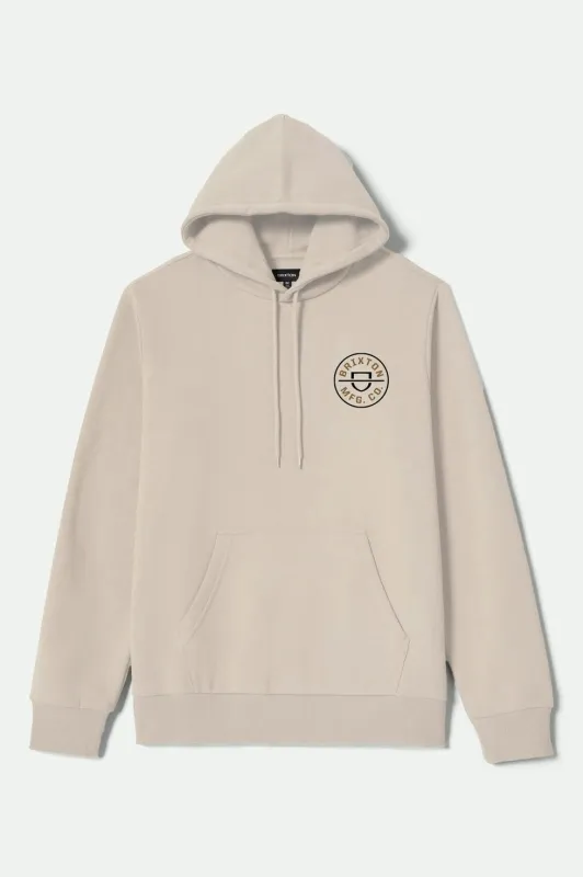 Brixton Crest Hoodie - Cream/Jet Black/Washed Copper sold by Sun Diego Boardshops
