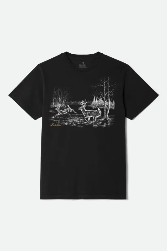 Brixton Gallop Standard T-Shirt - Black Worn Wash sold by Sun Diego Boardshops