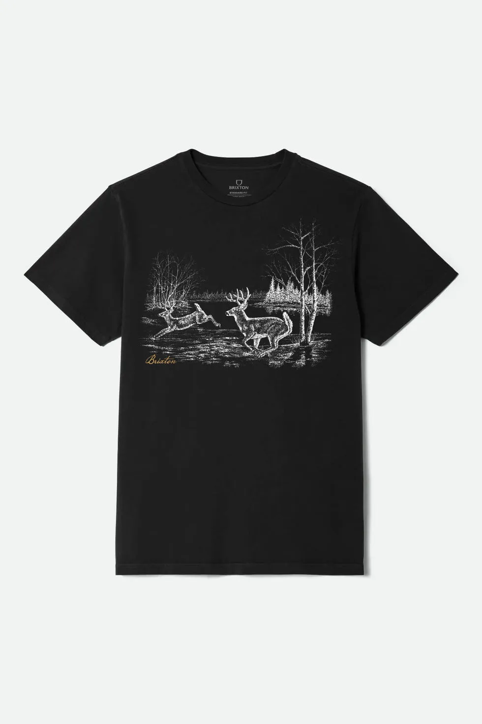 Brixton Gallop Standard T-Shirt - Black Worn Wash sold by Sun Diego Boardshops