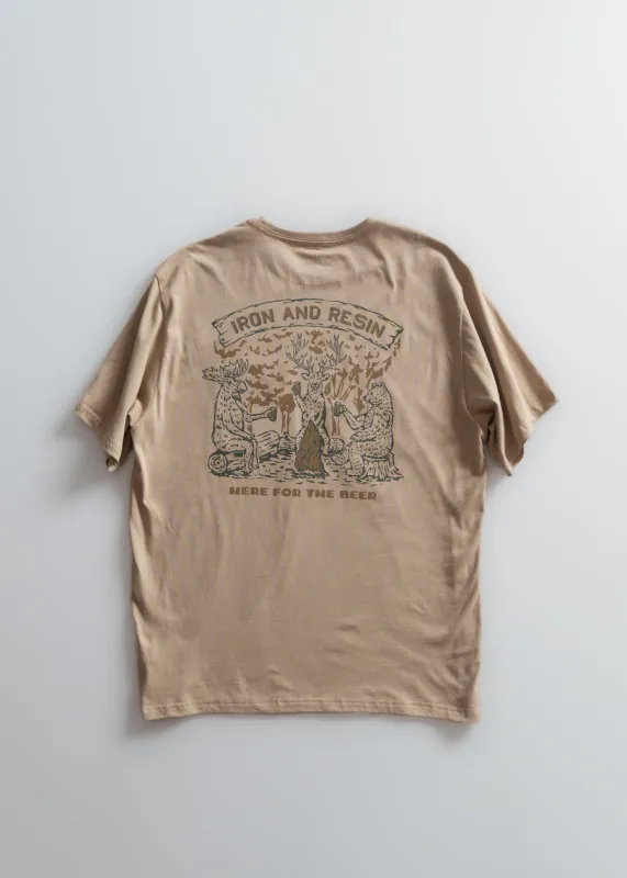 Iron & Resin Here For The Beer Pocket Tee - Tan sold by Sun Diego Boardshops