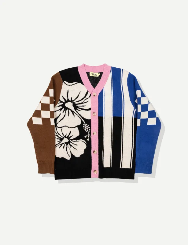 Duvin Hibiscus Stripe Knit Cardigan - Black sold by Sun Diego Boardshops