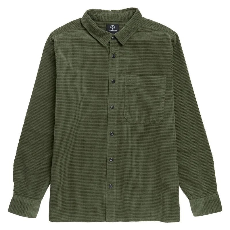 Volcom Fostered Chest Pocket Long Sleeve - Dark Olive sold by Sun Diego Boardshops