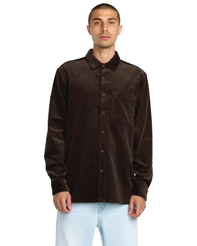 Volcom Fostered Chest Pocket Long Sleeve - Cacao sold by Sun Diego Boardshops
