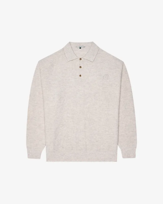 Malbon Golf Gauge Waffle Knit Polo - Ivory sold by Sun Diego Boardshops